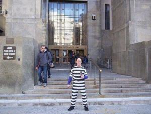 Me In Jail Costume In Front Of Court Building
